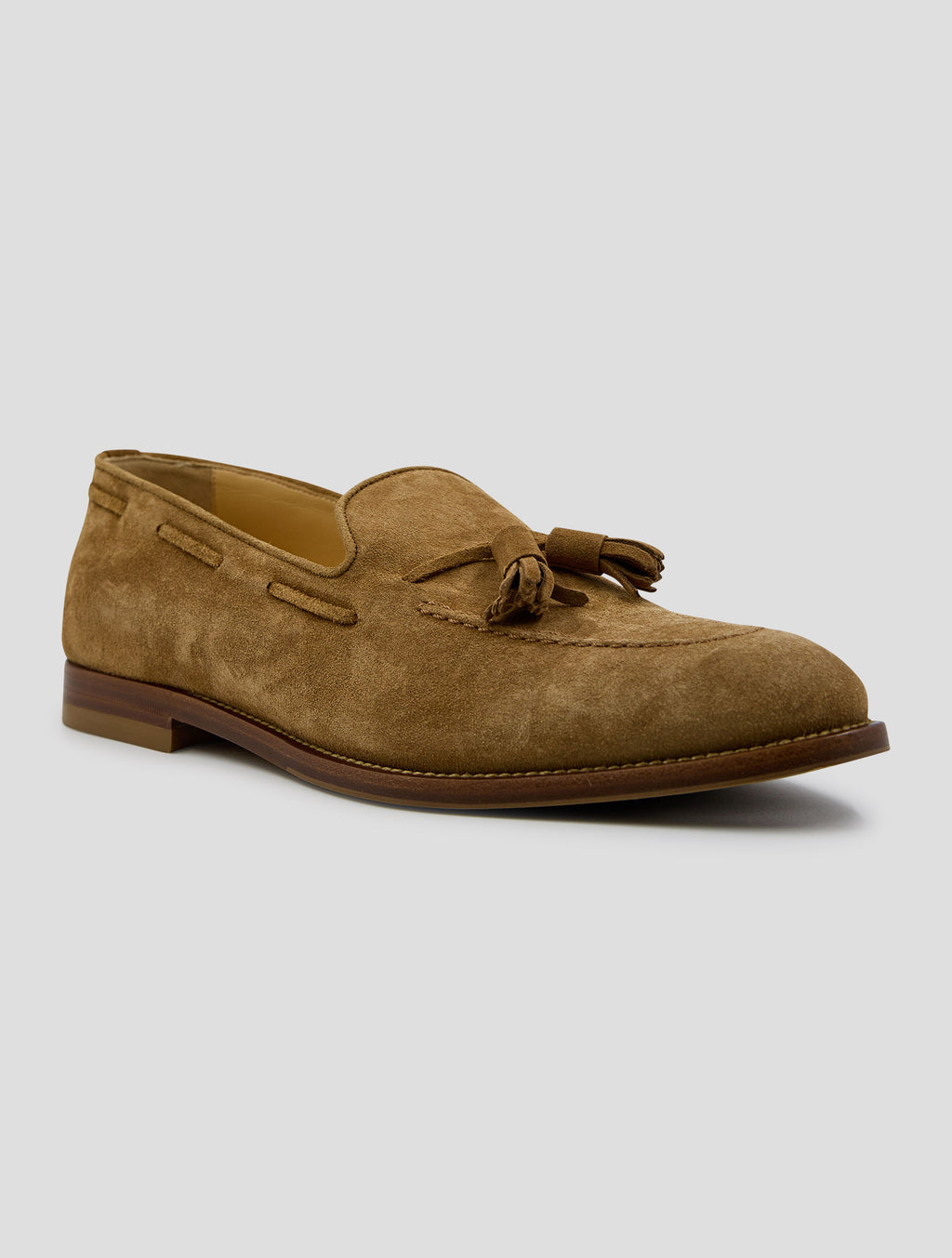 Brunello Cucinelli Beige Leather Suede Loafers Shoes