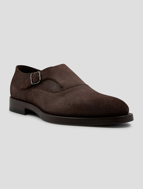 Brunello Cucinelli Brown Leather Suede Loafers Shoes