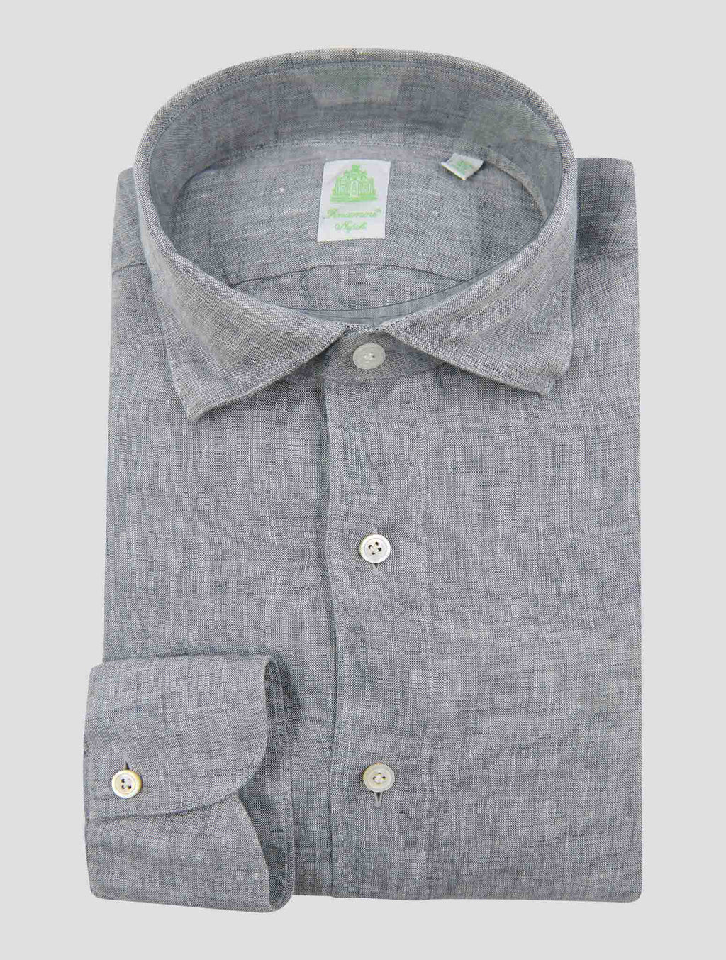 Finamore 1925 Gray Linen Shirt TOKYO