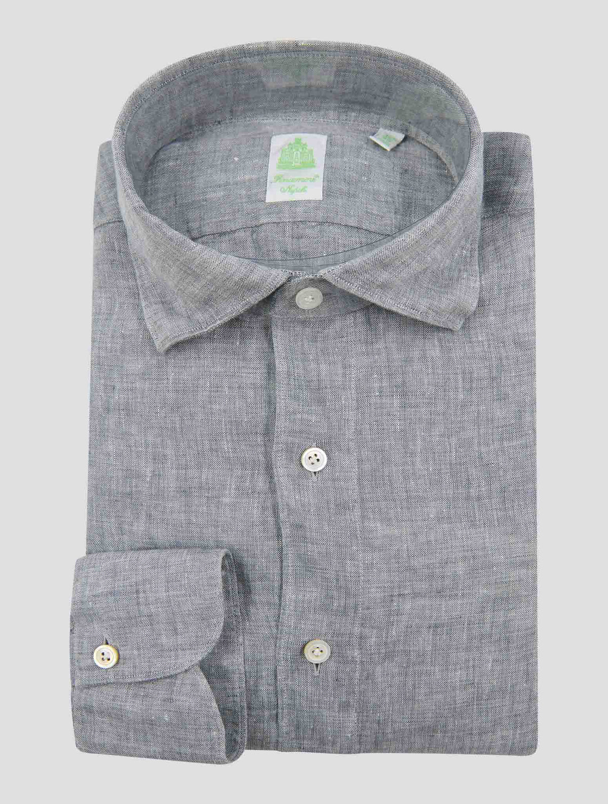 Finamore 1925 Gray Linen Shirt TOKYO