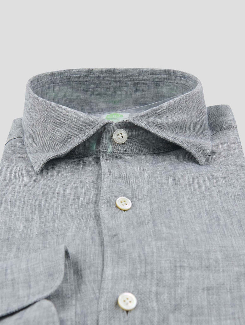 Finamore 1925 Gray Linen Shirt TOKYO