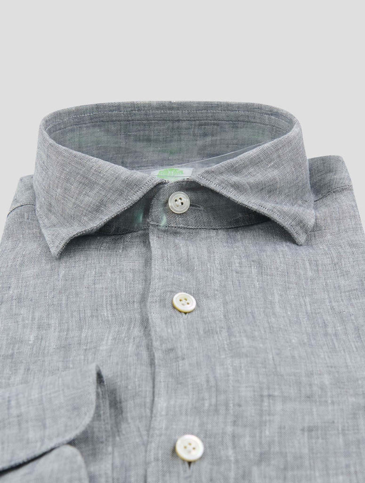 Finamore 1925 Gray Linen Shirt TOKYO