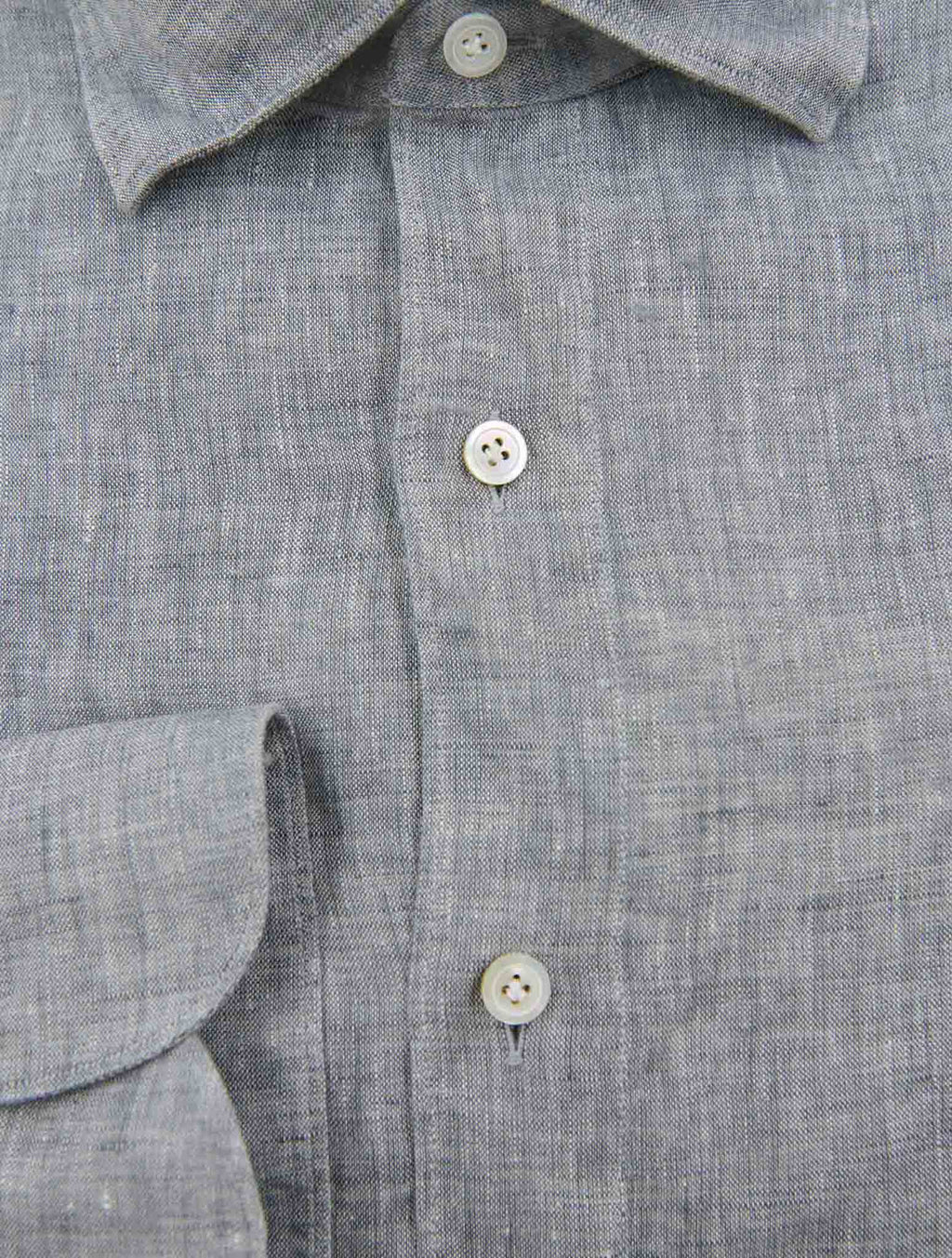 Finamore 1925 Gray Linen Shirt TOKYO