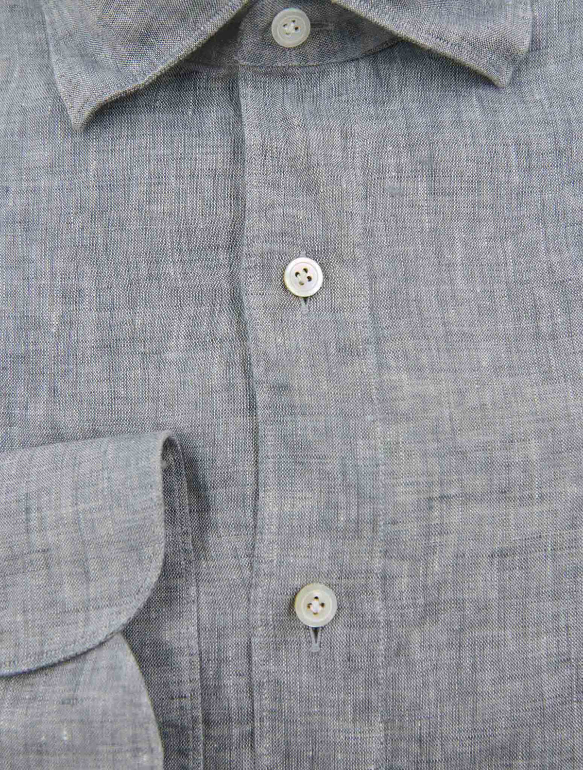 Finamore 1925 Gray Linen Shirt TOKYO