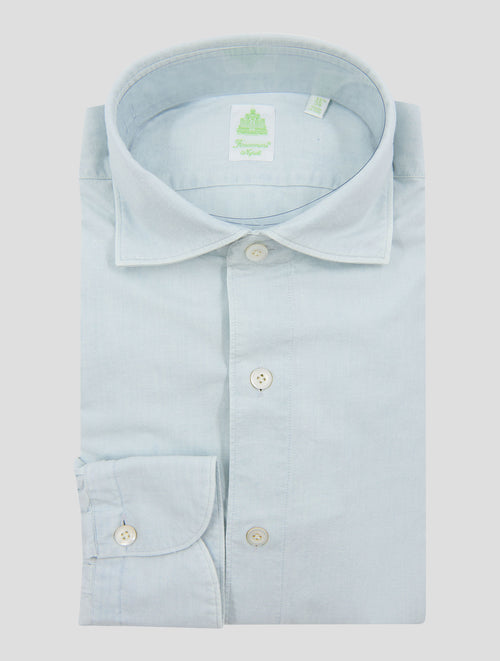 Finamore 1925 Light Blue Cotton Shirt TOK 91
