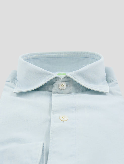 Finamore 1925 Light Blue Cotton Shirt TOK 91