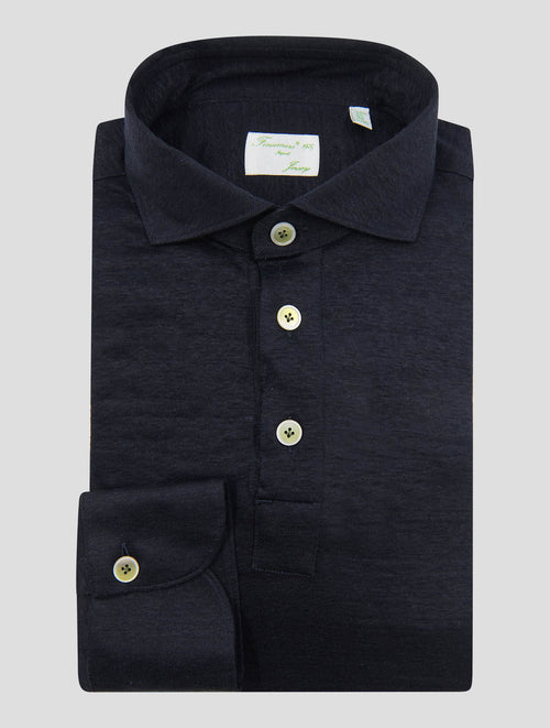 Finamore 1925 Dark Blue Cotton Shirt ORLANDO