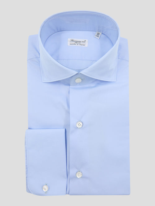 Finamore 1925 Light Blue Cotton Shirt MILANO