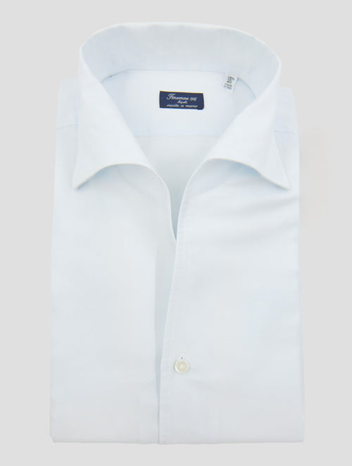 Finamore 1925 Light Blue Cotton Linen Shirt USTICA
