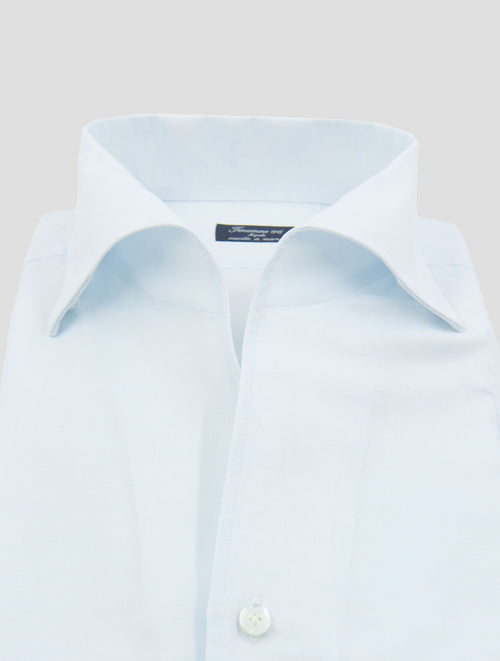 Finamore 1925 Light Blue Cotton Linen Shirt USTICA