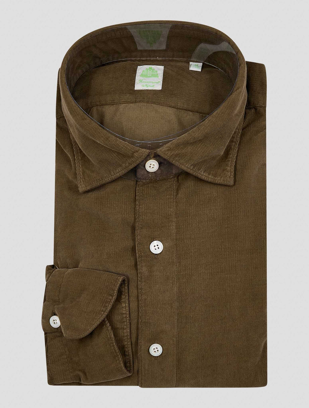 Finamore 1925 Brown Cotton Velvet Shirt LUIGI