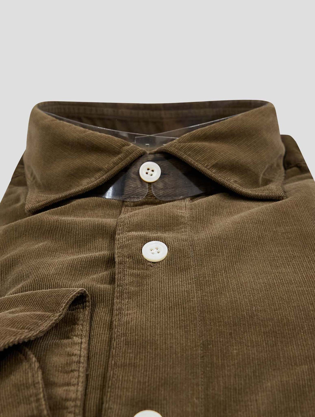 Finamore 1925 Brown Cotton Velvet Shirt LUIGI