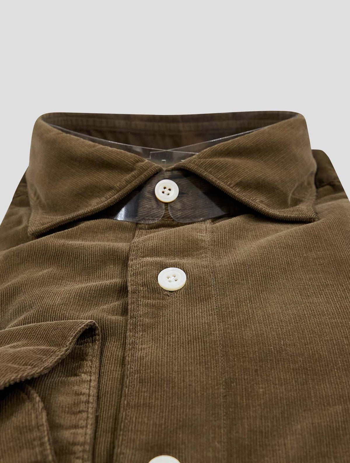 Finamore 1925 Brown Cotton Velvet Shirt LUIGI
