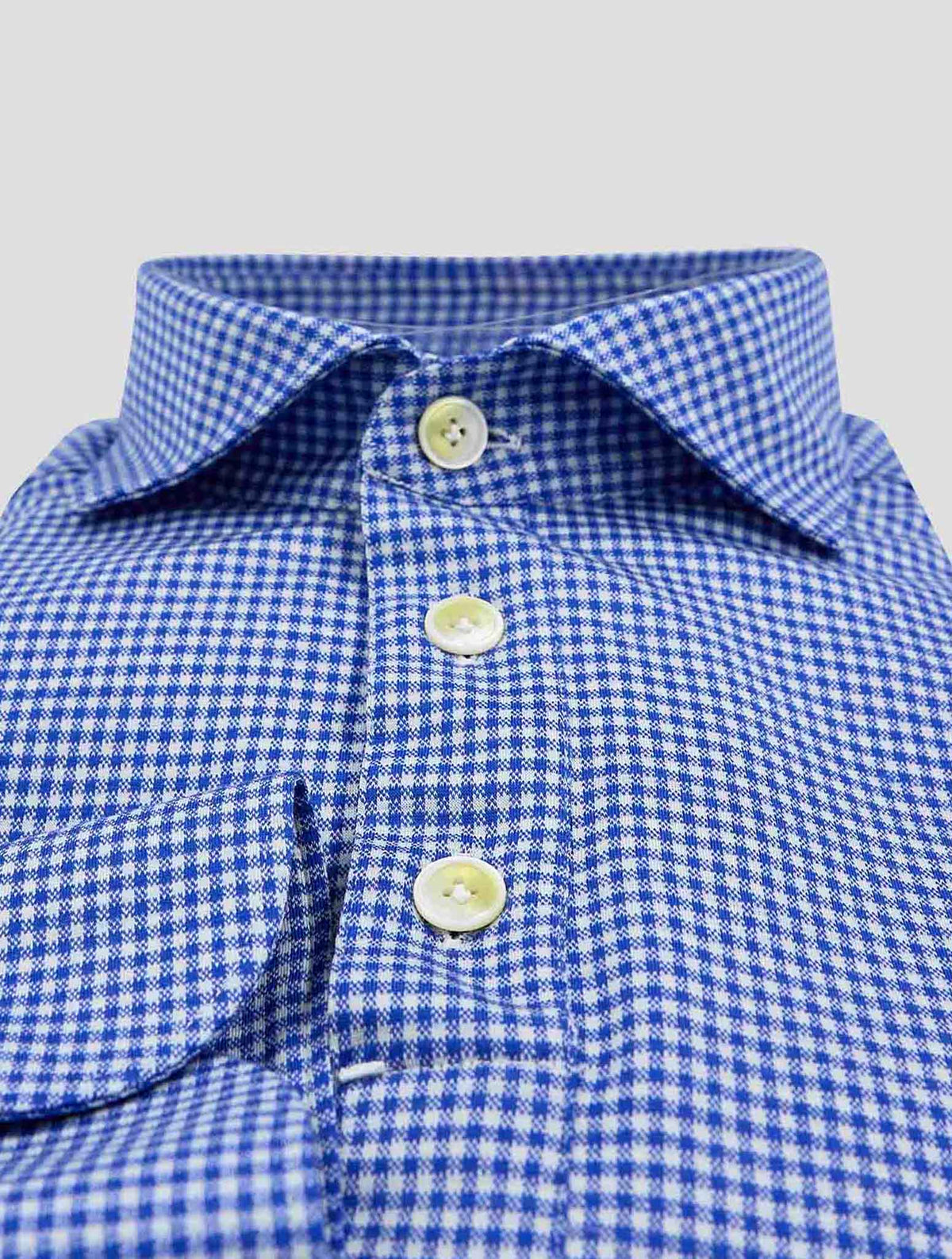 Finamore 1925 Blue White Merino Wool Shirt ACHILLE