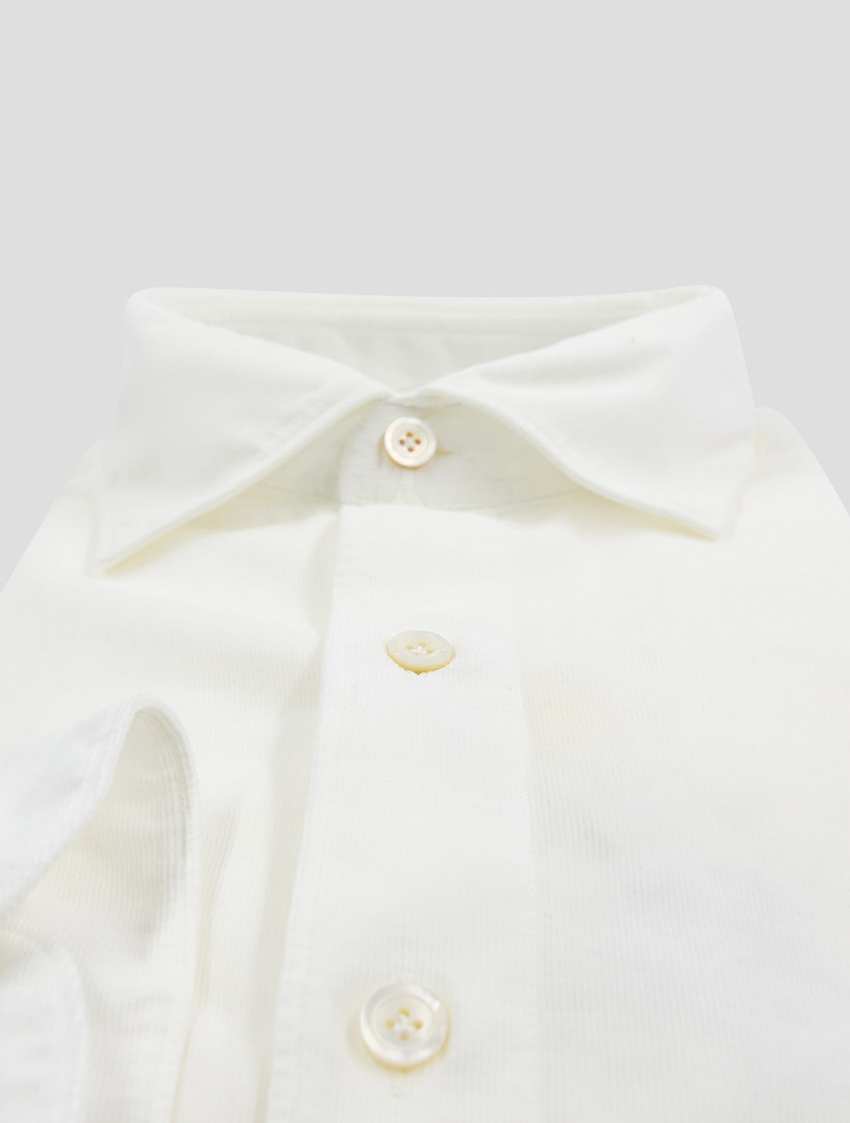 Finamore 1925 White Cotton Velvet Shirt LUIGI