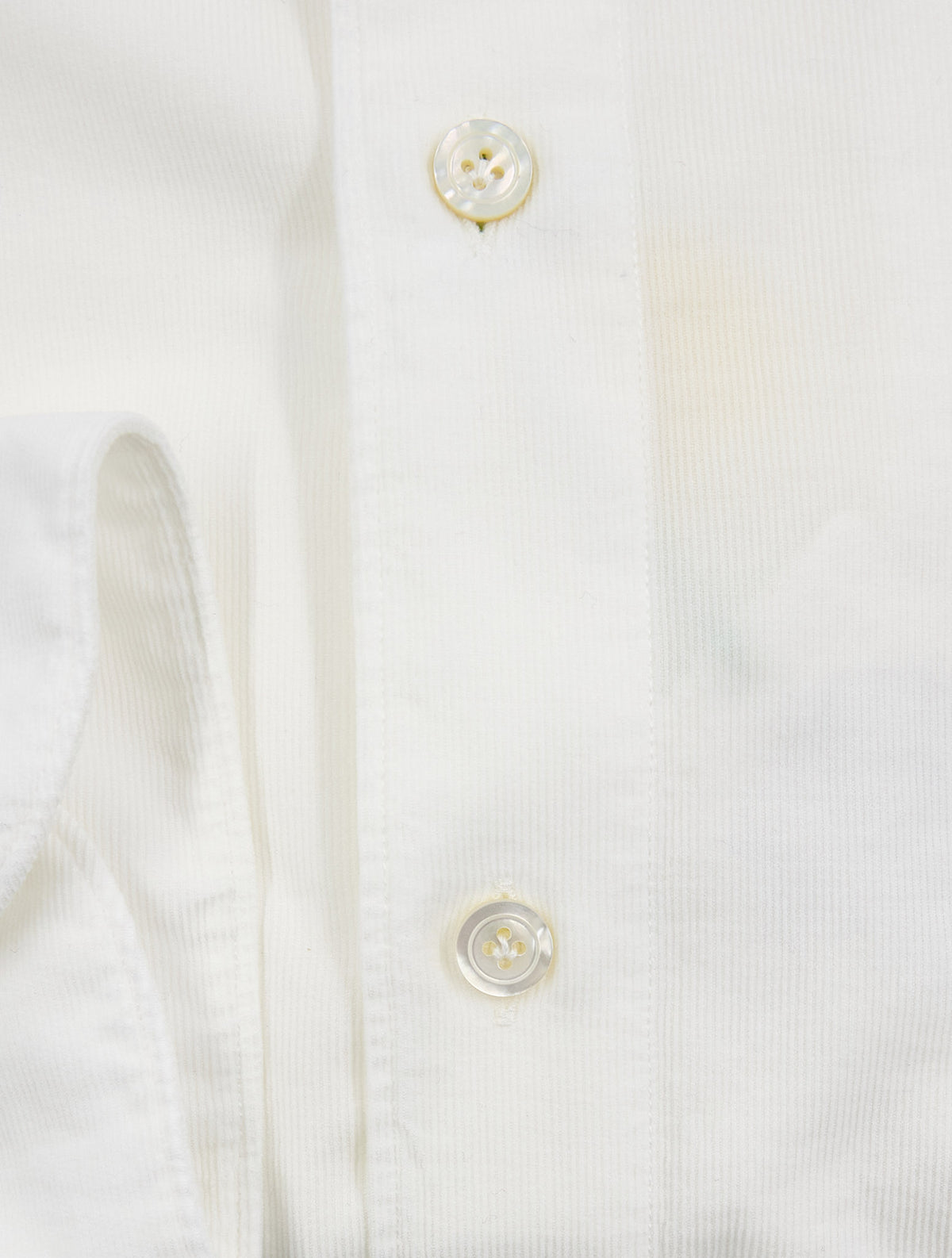 Finamore 1925 White Cotton Velvet Shirt LUIGI