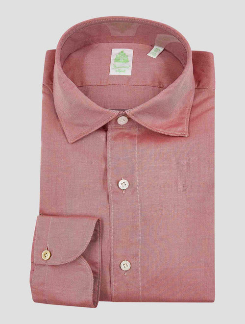 Finamore 1925 Pink White Cotton Korean Shirt TOKYO