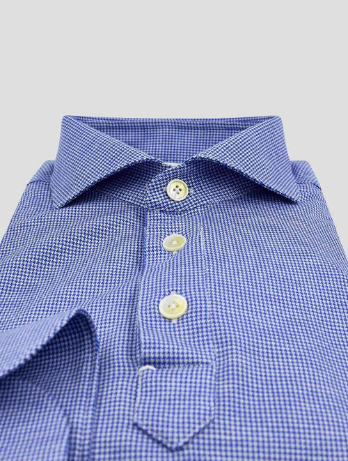 Finamore 1925 Light Blue White Virgin Wool Lyocell Shirt MILTON