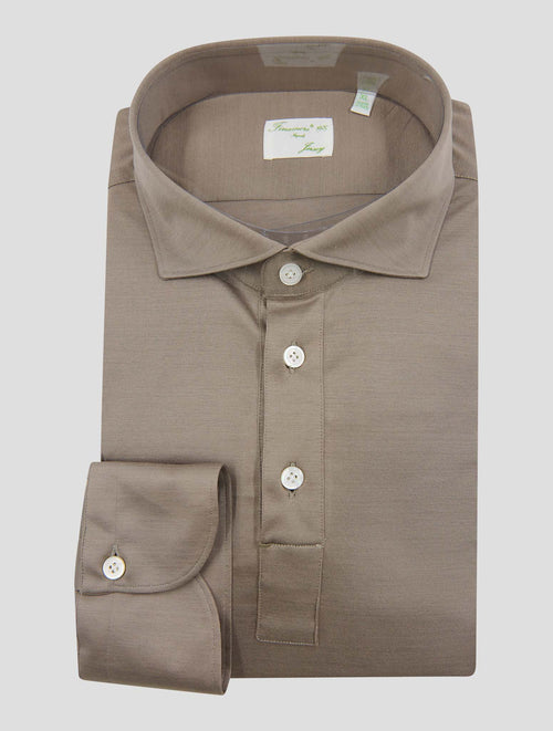 Finamore 1925 Taupe Cotton Polo Shirt Orlando
