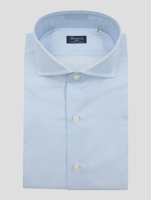 Finamore 1925 Light Blue Cotton Shirt NAPOLI