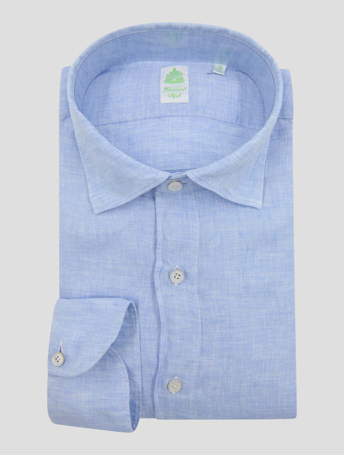 Finamore 1925 Light Blue Linen Shirt TOKYO