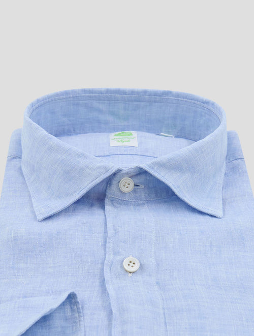 Finamore 1925 Light Blue Linen Shirt TOKYO