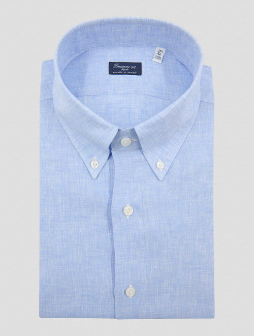 Finamore 1925 Light Blue Linen Shirt TOKYO