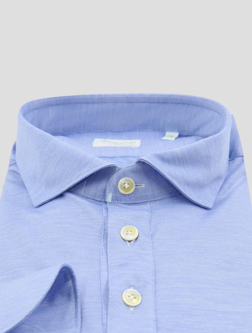 Finamore 1925 Light Blue Virgin Wool Lyocell Polo Shirt MILTON