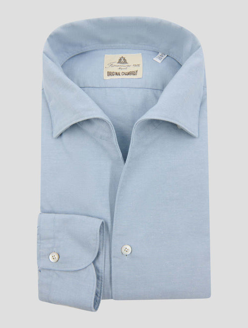 Finamore 1925 Light Blue Cotton Shirt USTICA2