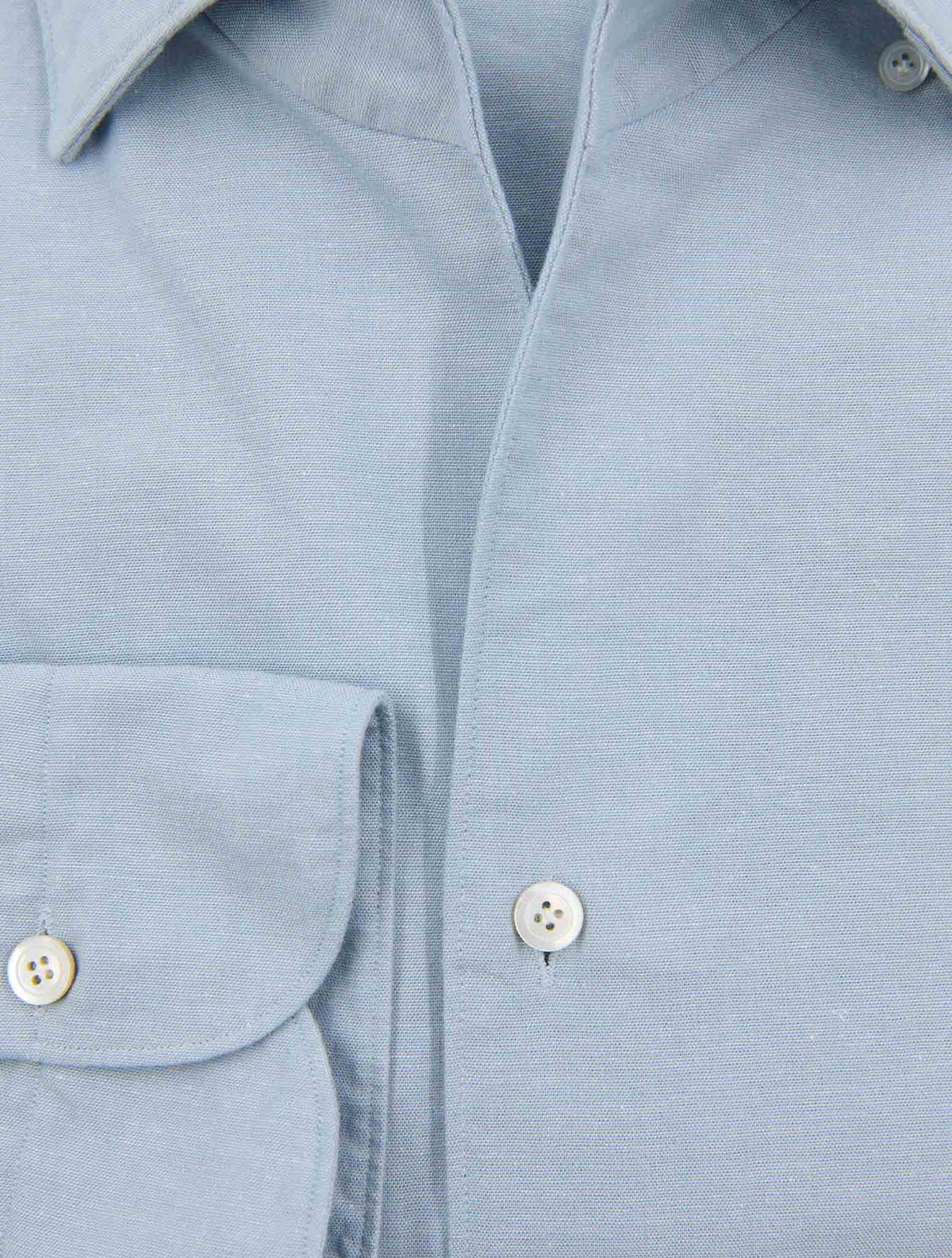 Finamore 1925 Light Blue Cotton Shirt USTICA2