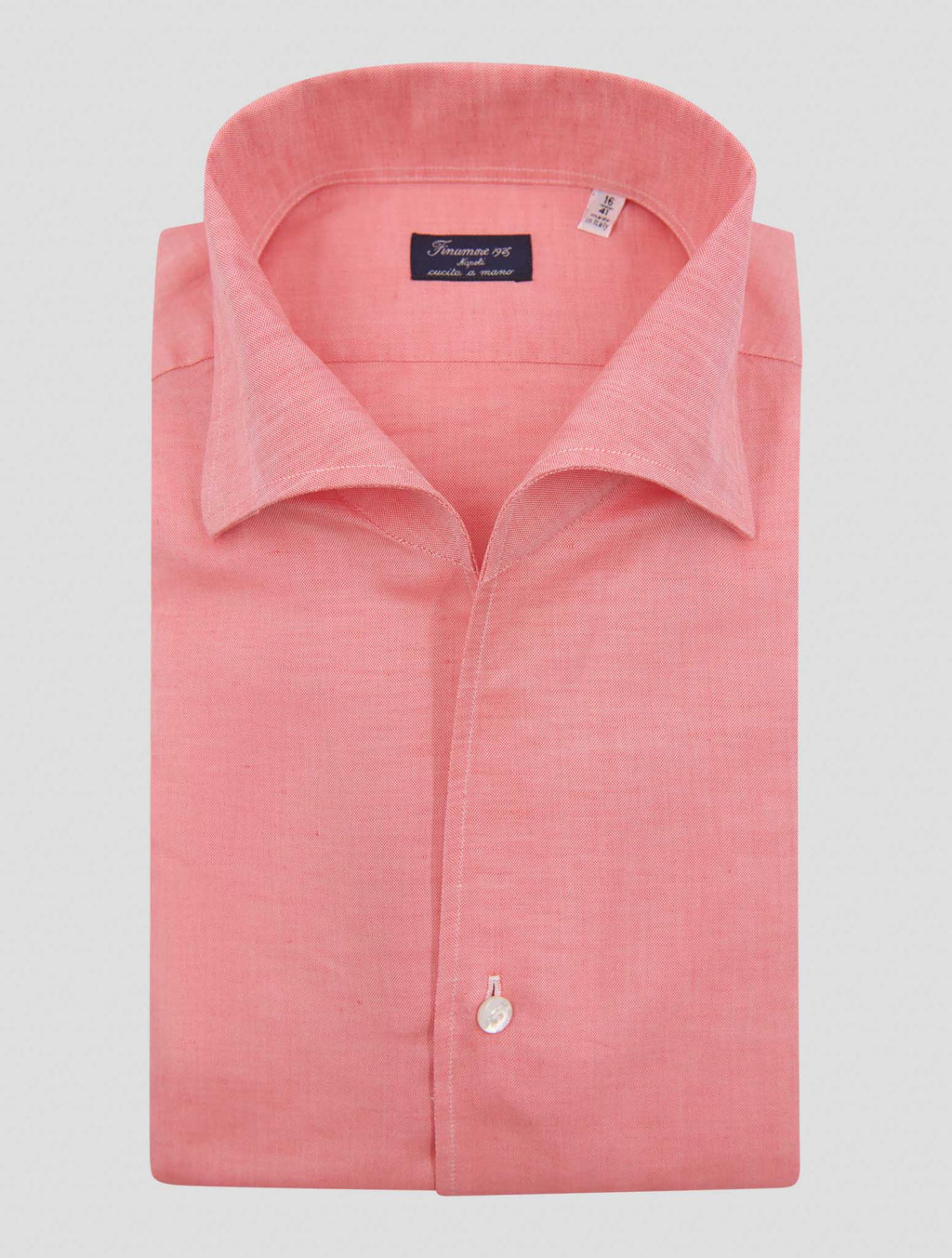 FINAMORE 1925 Pink Cotton Linen Shirt NAPOLI