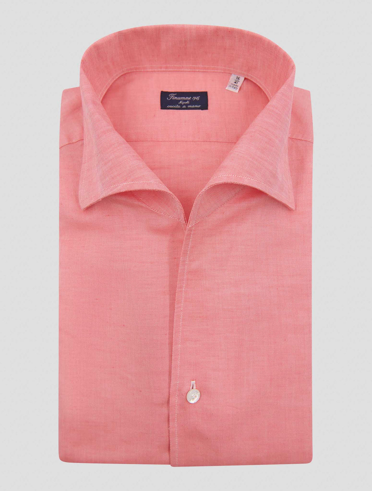 FINAMORE 1925 Pink Cotton Linen Shirt NAPOLI