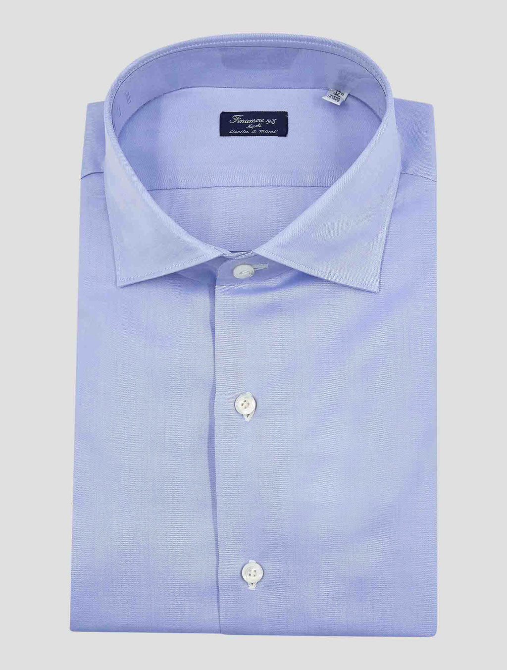 Finamore 1925 Light Blue Cotton Shirt Milano