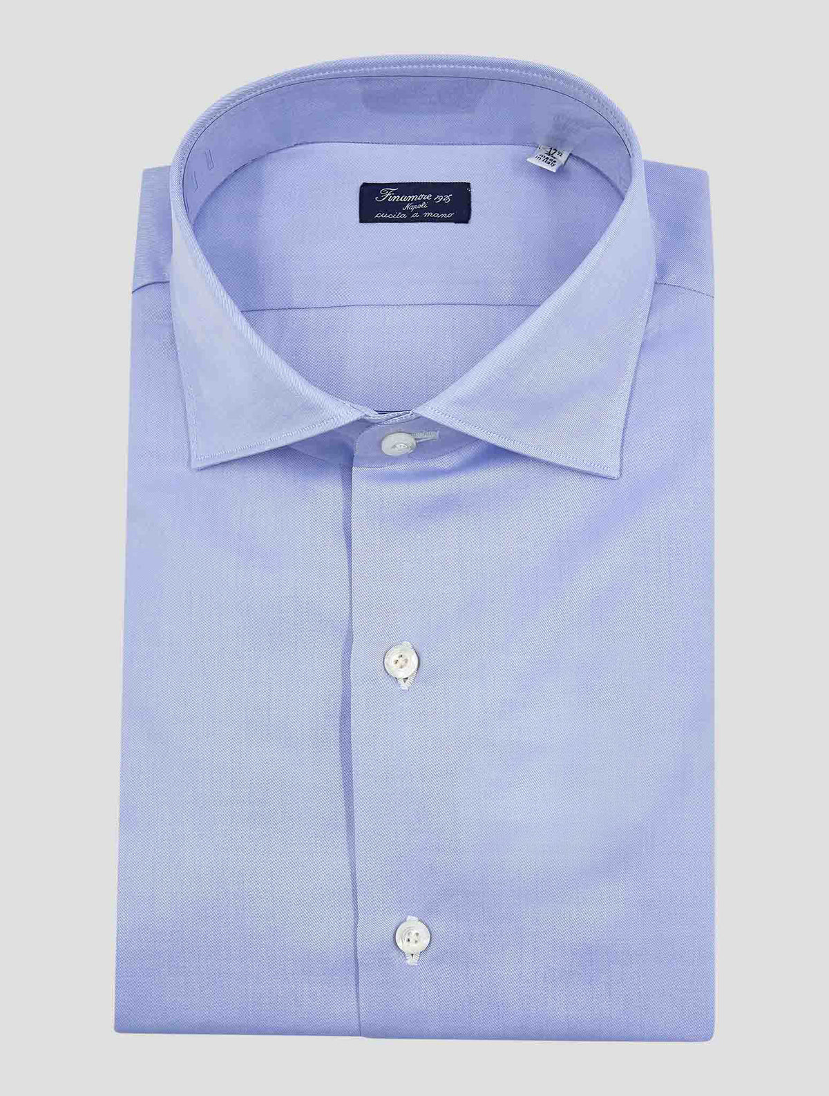 Finamore 1925 Light Blue Cotton Shirt Milano