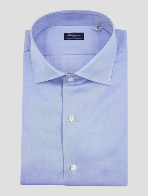 Finamore 1925 Light Blue Cotton Shirt Milano