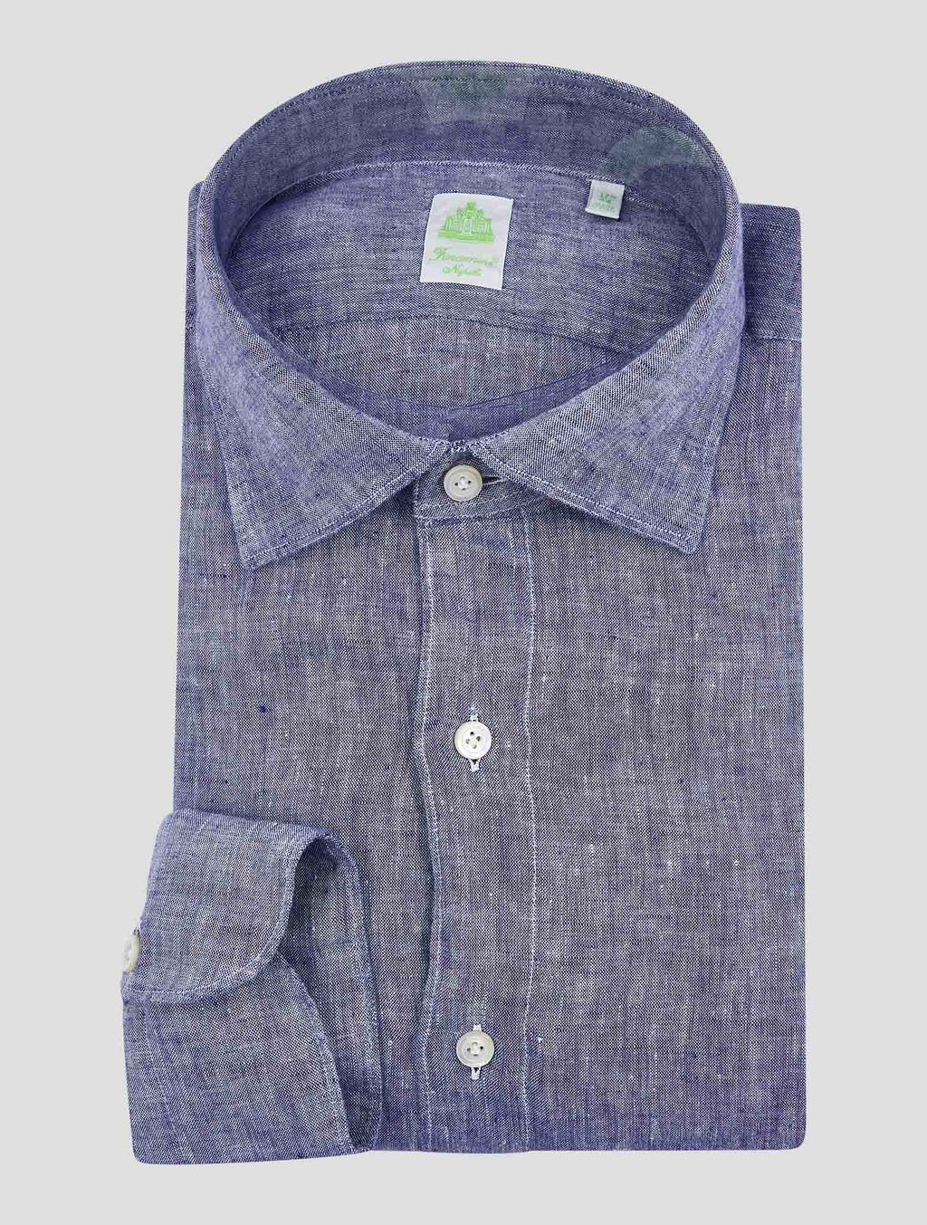 Finamore 1925 Blue Linen Shirt TOKYO