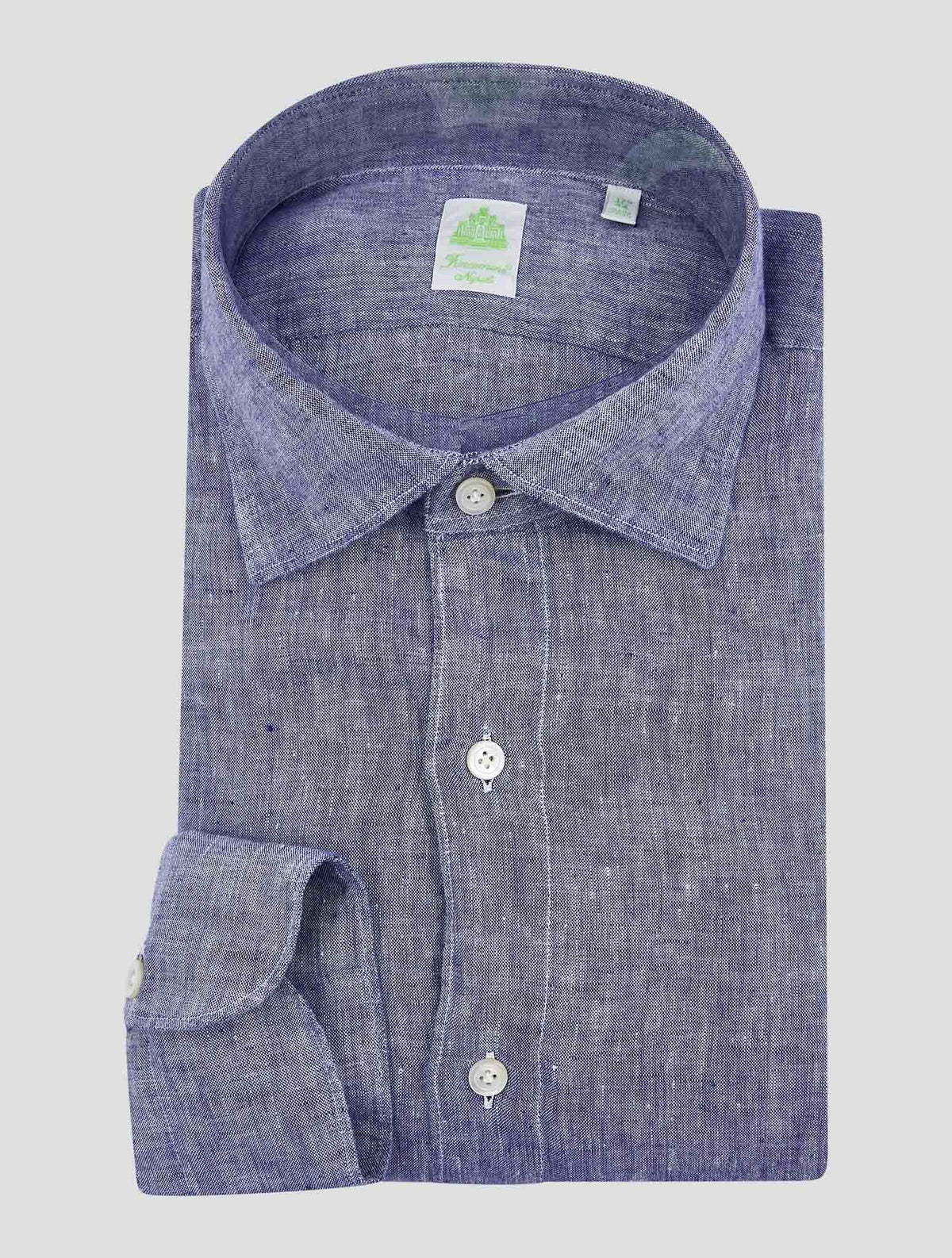 Finamore 1925 Blue Linen Shirt TOKYO