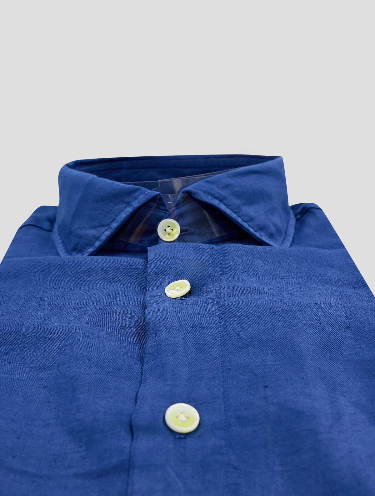 Finamore 1925 Blue Cotton Linen Shirt Napoli