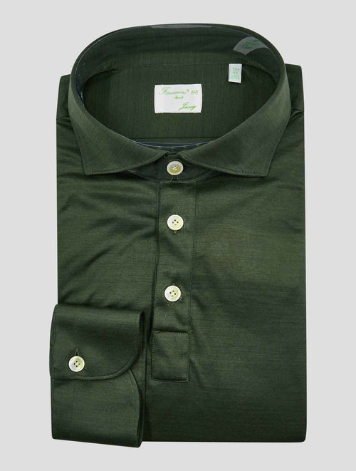 Finamore 1925 Dark Green Cotton Polo Shirt Orlando