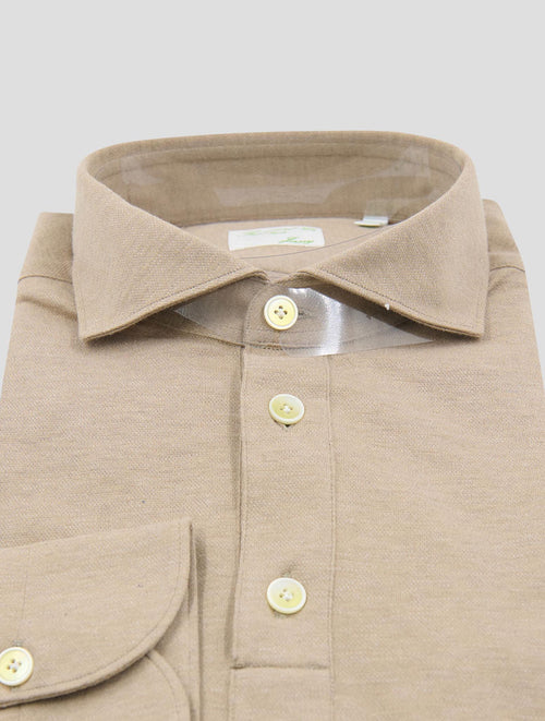 Finamore 1925 Brown Cotton Cashmere Polo Shirt Orlando