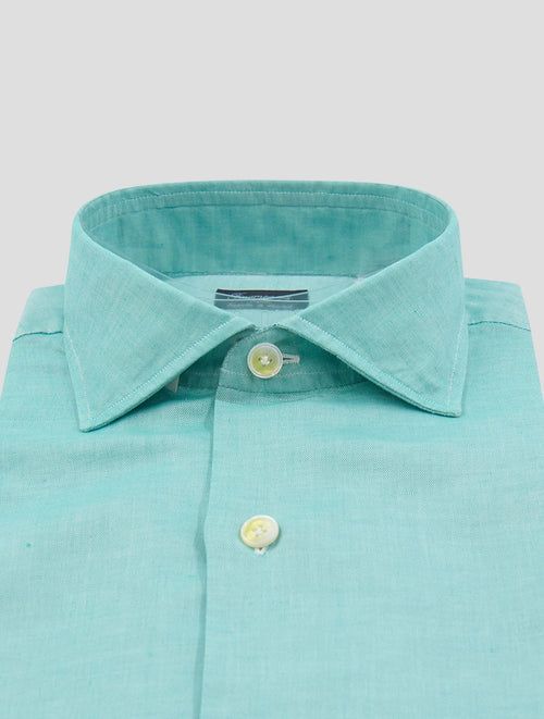 Finamore 1925 Light Green Cotton Linen Shirt NAP109