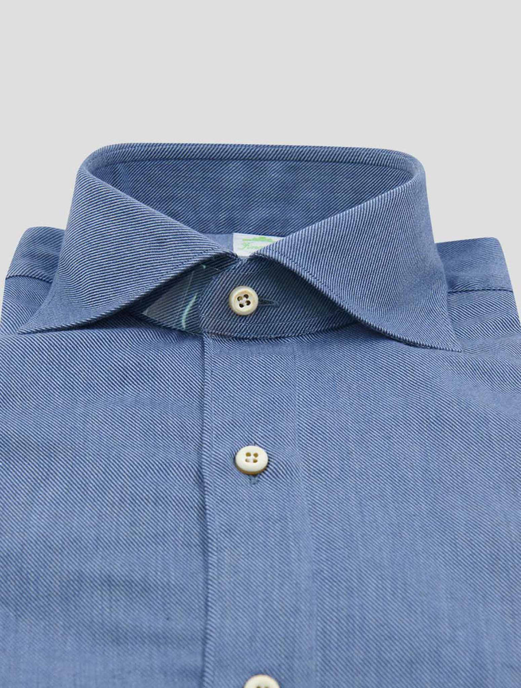 Finamore 1925 Blue Cotton Cashmere Shirt GAETA