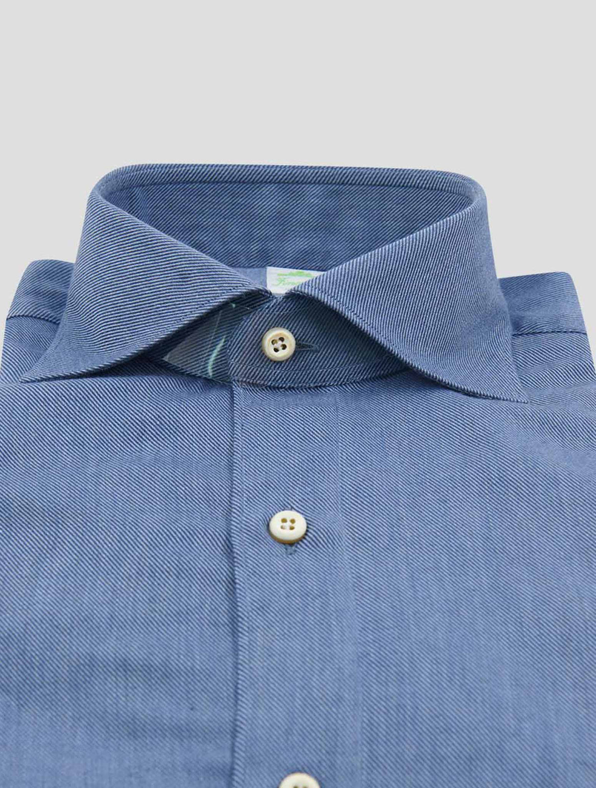 Finamore 1925 Blue Cotton Cashmere Shirt GAETA