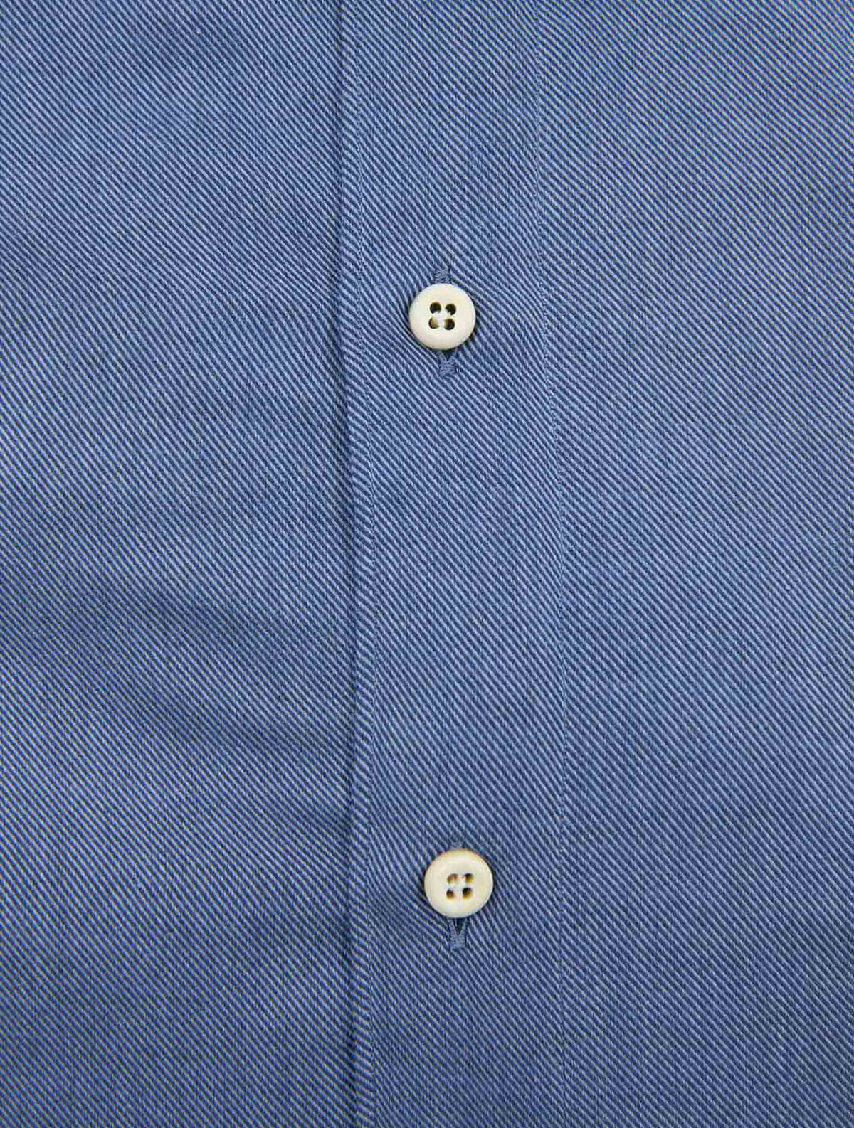 Finamore 1925 Blue Cotton Cashmere Shirt GAETA