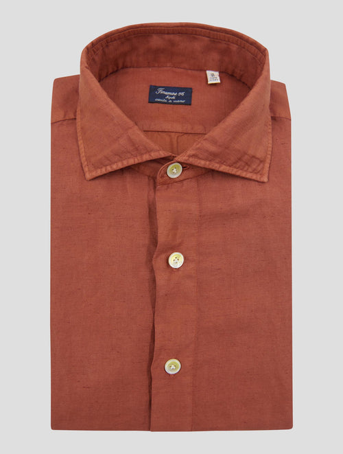 Finamore 1925 Pumpkin Linen Cotton Shirt NAPOLI