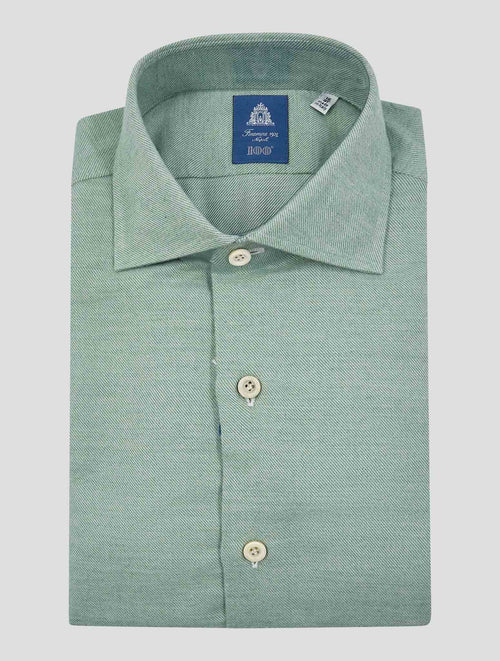 Finamore 1925 Light Green Cotton Cashmere Shirt Napoli