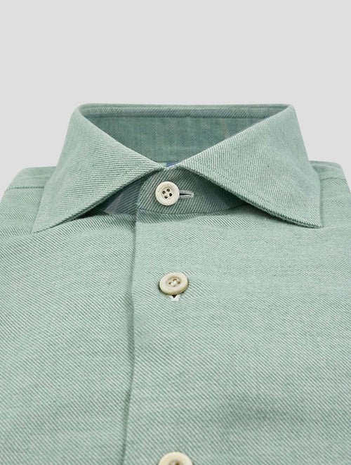 Finamore 1925 Light Green Cotton Cashmere Shirt Napoli