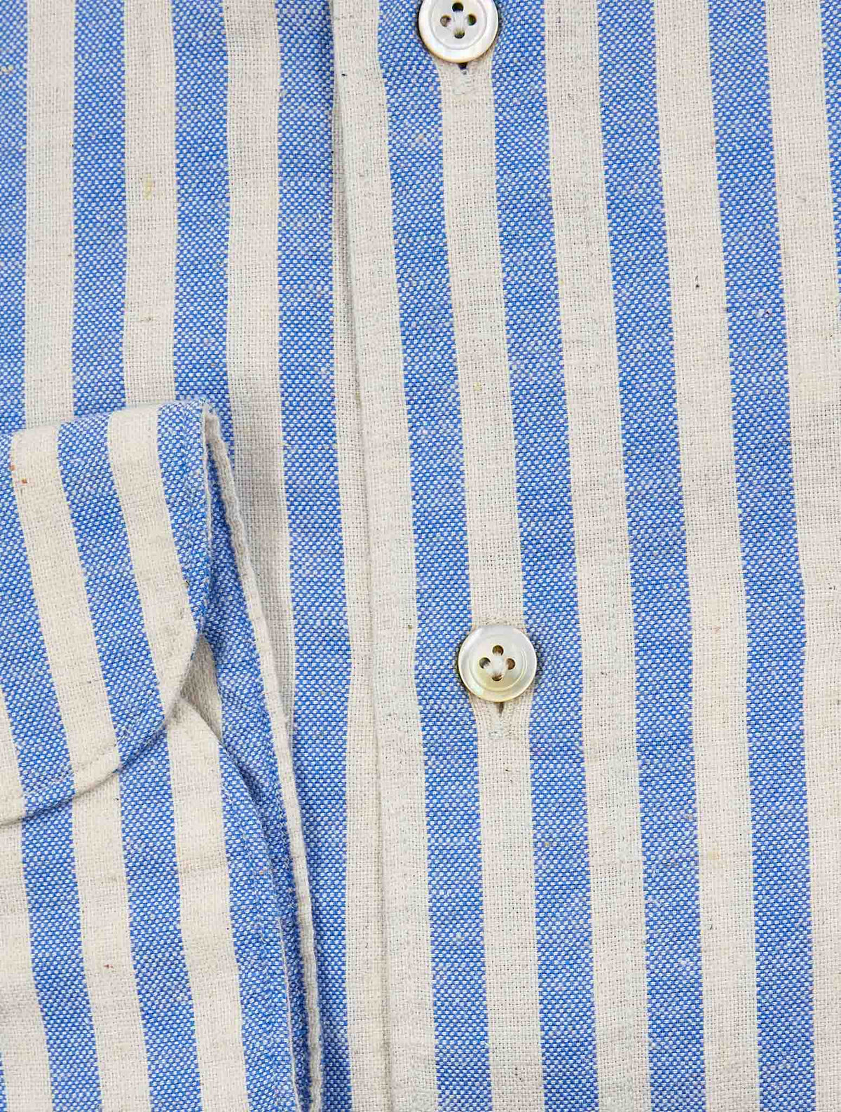 Finamore 1925 Blue White Cotton Shirt Madison