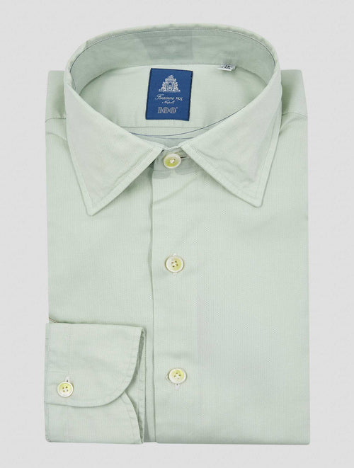 Finamore 1925 Light Green Cotton Shirt NAP87