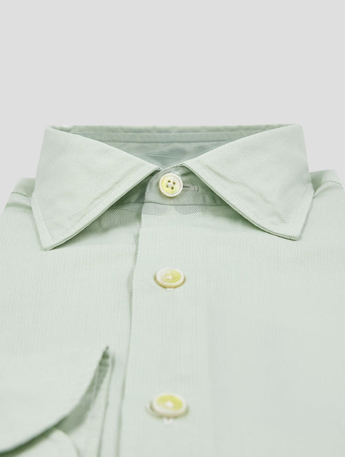 Finamore 1925 Light Green Cotton Shirt NAP87